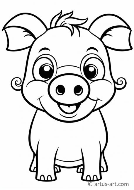 Süßes Schwein Ausmalbild für Kinder